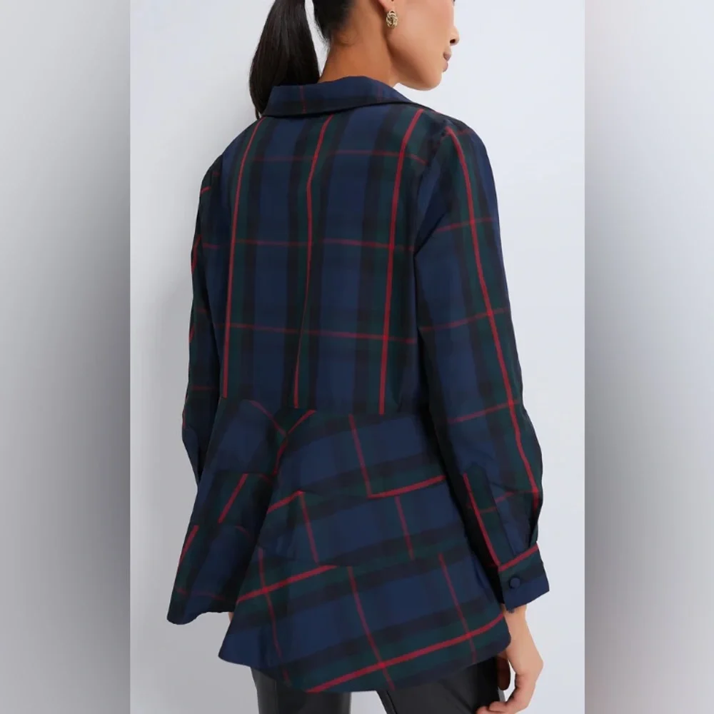 Tuckernuck Pomander Place Women's Fraser Plaid Ashlen Blouse, Size Medium - Picture 2 of 8